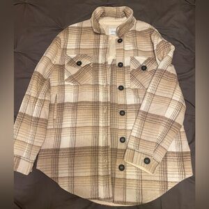 Plaid Button-Up Shirt Jacket